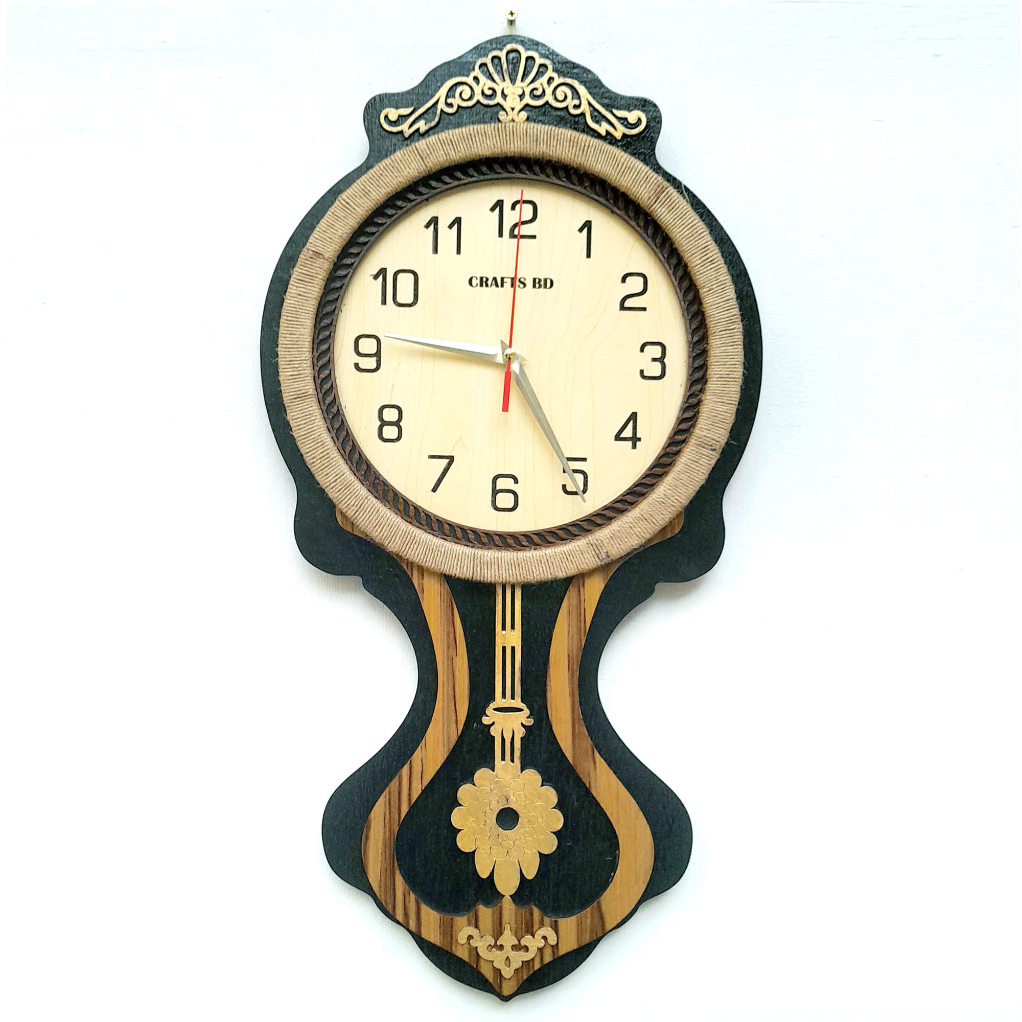 semi circular segun wooden clock